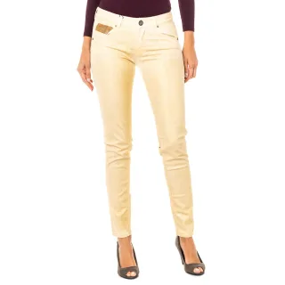 Stretchhose mit Glanzeffekt und schmal geschnittenem Saum HWT012 woman