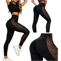 Da Meso Leggings Damen Push Up Fitness Leggings Schwarz – High Waist Sportleggings figu