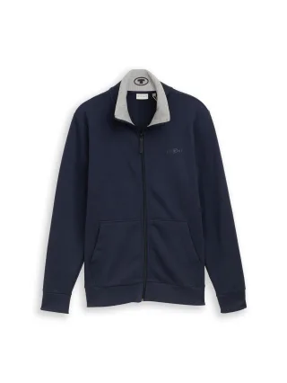 Tom Tailor - Sweatjacke mit Stehkragen sky captain blue - Gr. - L