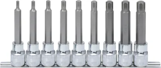 KS Tools 1/2" CHROMEplus RIBE-Bit-Stecknuss-Satz, lang, 9-tlg M5-M14 - 918.1340