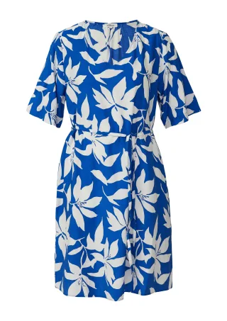 s.Oliver - Kleid blau/creme - Gr. - 38