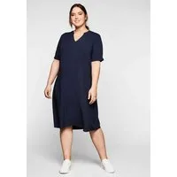 Sheego Etuikleid Sommerkleid Kurzarm aus leichter Viskose, in A-Linie