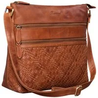 Benthill Umhängetasche Damen Echt Leder Schultertasche Frauen Handtasche Vintage Shopper Bag, Schultergurt / Umhängegurt Reißverschlussfach