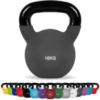 MSports® Kettlebell Kettlebell Professional Neopren 2 – 30 kg inkl. Übungsposter