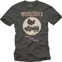 MAKAYA T-Shirt Herren Woodstock Musik 60er 70er 80er Jahre Motiv Musiker Geschenke mit Druck