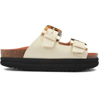 V.gan Vegane Pflaumen-Fußbett-Sandalen mit Schildpatt-Design
