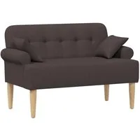 vidaXL Sitzbank Zweisitzer mit Knopfheftung Dunkelbraun 120 x 65 x 79 cm Stoff (1-St)