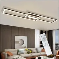 Nettlife LED Deckenleuchte Modern Dimmbar Schwarz 50W 95CM Geometrisch Deckenlampe, Nicht Dimmbar, LED fest integriert, für Wohnzimmer Schlafzimmer Küche Flur Büro