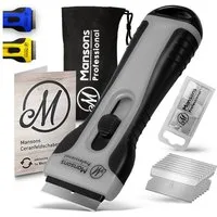 Mansons Glasschaber Ceranfeldschaber mit 15 Klingen Ceran® Schaber für Kochfeld und Backofen, Set mit Aufbewahrungsbeutel