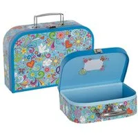 goki Spielzeug-Arztkoffer Spielkoffer Kinderkoffer Reisekoffer Pappkoffer Love & Peace Spielzeug, Stabiler Spielkoffer aus hochwertiger Kofferpappe