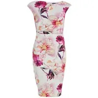 SWING Minikleid Scuba-Tageskleid mit Drapierung - Regular Fit