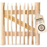 STILTREU Gartentor Classic Staketenzaun-Tor aus Edelkastanie (Breite 75 cm x Höhe 80 cm)