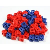 Spiel 100 Steckwürfel rot/blau 1,7 cm
