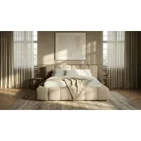 thematys Polsterbett CLOUD mit Bettkasten 140x200 160x200 180x200 200x200cm (hochwertiger Cord-Stoff in vielen Farben Grafit Grau Weiß Beige Kreme, Inklusive Lattenrost: Holzrahmen,hochwertiger Stoff), hydraulische Klappfunktion für Stauraum