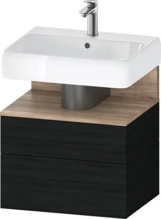 Duravit Qatego Waschtischunterbau wandhängend Eiche Schwarz Matt 590x470x590 mm - QA4393055160010 QA4393055160010