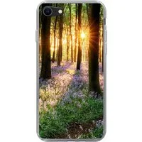 MuchoWow Handyhülle für Apple iPhone SE 2022 Wald - Blumen - Lavendel - Sonne - Lila - Nat, Handy Case, Silikon, Bumper Case Dünn