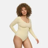 cfab Shaping-Body Bodysuit Sculpting Shapewear Longsleeve mit Slip-Baby Yellow-XL (1-tlg)