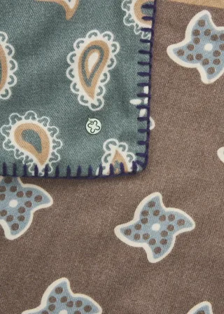 Kaschmirweiches Dreieckstuch mit Paisley-Muster braun