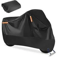BlingBin Schutzplane Wasserdichte Motorrad Abdeckplane, Abdeckung Motorroller (1er Set, 1-St., Artikelmaße (L x B x H): 220*95*110cm), Motorrad Hülle L/XL/XXL/XXXL mit Reflexstreifen+Verriegelungslöchern