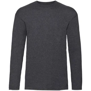 Fruit of the Loom - "Valueweight" T-Shirt für Herren/Damen Unisex Langärmlig (Grau meliert)