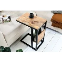 riess-ambiente Beistelltisch CONCIERGE 60cm natur / schwarz (Einzelartikel, 1-St), Wohnzimmer · Mango-Massivholz · Metall · mit Stauraum · für Laptops
