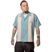 Steady Clothing Kurzarmhemd The Shake Down Sea Foam Retro Vintage Bowling Shirt