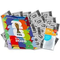 Panini Sammelkarte World Cup 2026 Sticker - 1 Album + 50 versch. zufäl. Sticker + Hüllen