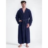 Bruno Banani Herrenbademantel Danny, Normallänge & Überlänge, auch in extra lang, Hotelbademantel, Langform, Walkfrottee, Kapuze, Gürtel, mit Logostreifen, Herren Bademantel aus 100% Baumwolle, S-4XL