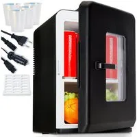 TOM Kühlbox 2in1 Mini Kühlschrank inklusive 4 Trinkbecher, 15 l, 12V, 230V, kühlen & erwärmen