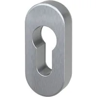 BASI Türbeschlag Schutzrosette mit PZ-Lochung (Packung), aus Edelstahl, für Profil- und Rahmentüren, Stärke 14 mm, oval