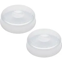 meberg Frischhaltedeckel Mikrowellendeckel flach 2er Set 26,5 cm BPA frei Kunststoff, (Abdeckung Mikrowelle, transparent Mikrowellebabdeckung), Mikrowellenabdeckhaube Mikrowellenhaube