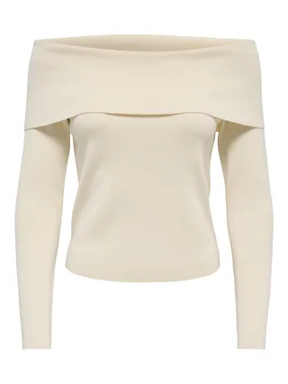 JDY - Off-Shoulder Pullover weiß - Gr. - S