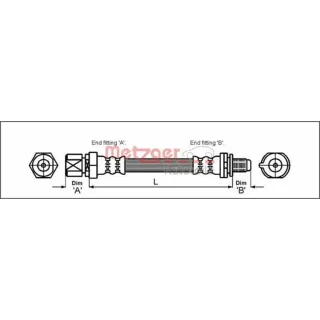 Metzger Bremsschlauch hinten Opel Astra Vectra Saab 9-3 900