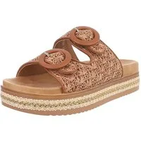 Ital-Design Stylische Damen-Sandalen mit Komfort und modischen Details Plateausandaletten (89372912) Keilabsatz/Wedge Keilsandaletten in Camel