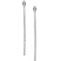 Ella Jonte Paar Ohrclips, lange Glamour-Statement Ohrclips mit funkelndem Strass-Besatz