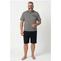Men Plus Schlafanzug Schlafanzug kurzer Zweiteiler Bauchfit Halbarm