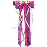 Nestler Schultüte Schleife mit Perlen, Lila / Pink / Grün, 23 x 50 cm, für Schultüte