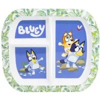 Storline Frühstücksteller Bluey rechteckig Teller mit 3 Fächern, Mikrowellengeeignet