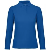 B&C Langarm-Poloshirt Damen Long Sleeve Polo ID.001 / 100 % Baumwollpiqué
