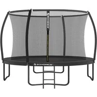 SONGMICS Gartentrampolin Ø 244/305/366/427 cm, Ø 366 cm, bis zu 80-150 kg belastbar, Trampolin mit Leiter und Sicherheitsnetz