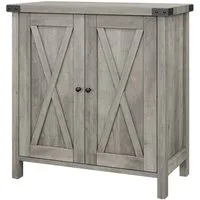 GarveeMore Sideboard Mit 2 Türen und verstellbaren Einlegeböden,76x40x80cm, Buffet-Aufbewahrungsschrank mit Massivholz Arbeitsplatte