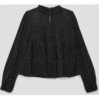 s.Oliver Langarmbluse Bluse Mesh-Bluse mit Glitzergarn