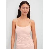 CALIDA Spaghettitop Cate Satin-Einsatz, Single Jersey Qualität, elastisch, weich, feminin