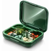 Luckice Pillendose Tragbare Pillenbox 6 Fächer BPA‑frei luftdicht Tablettenbox für Reisen (Set, Luftdicht, feuchtigkeitsbeständig, platzsparend), 6 Fächer mit herausnehmbarem Trenneinsatz