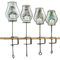 Mirabeau Windlicht Windlicht 4er Set Calindra klar/silber (4er Set, 4er Set)