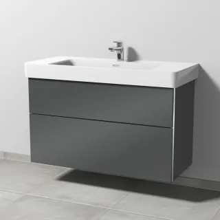 Sanipa 3way Waschtischunterbau zu Laufen Pro S Waschtisch mit 2 Auszügen, Anthrazit-Glanz BS77079