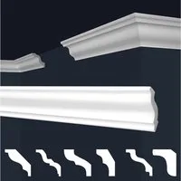 marbet design Stuckleiste E-5, 20 Meter / 10 Leisten, XPS Styropor weiß - Deckenleisten Stuck Decken Styroporleisten E-Leisten - (20 Meter / 10 Leisten E-5)