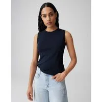 OPUS Kurzarmshirt Tanktop aus nachhaltigem Baumwoll-Mix Weicher Griff, elastischer Stoff für komfortable Passform