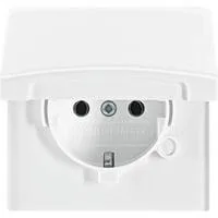 Schutzkontakt-Steckdosen-Einsatz Schuko Typ F Unterputz mit Durchschleiffunktion IP44 weiß (glänzend), Retail