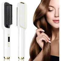 feinlux Haarbürsten-Set Haarglättungskamm für Frauen, Packung, 2-in-1 Glätten und Locken Hitzeschutz-Kammzähne